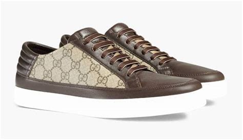 scarpe gucci uomo strapposneaker marroni|Sneaker uomo GG in tessuto e pelle marrone .